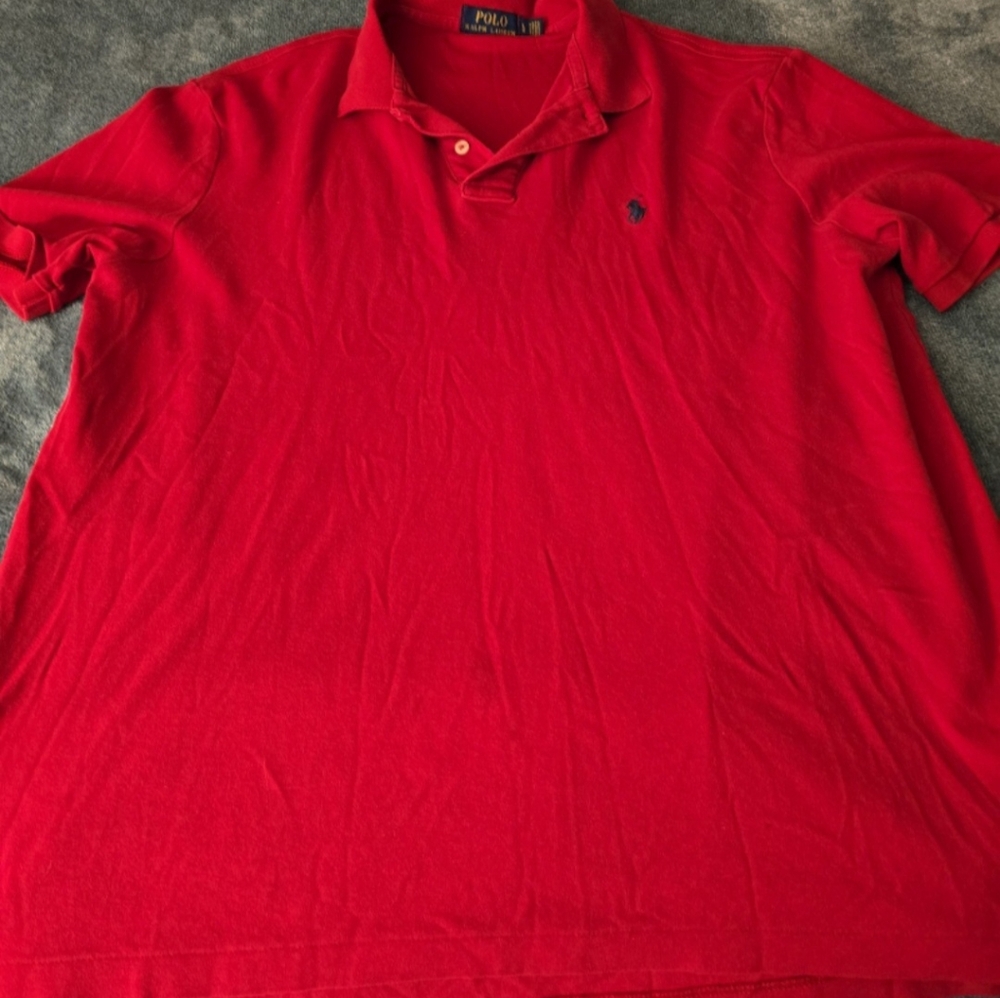 Ralph Lauren Polo Shirt men's Large Red Pony Embroidered Logo. A6